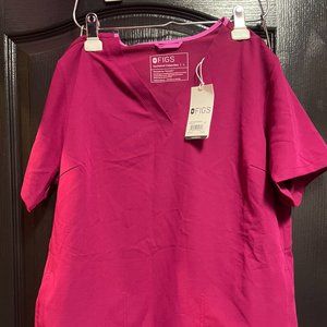 Figs women's Dark Magenta Auburn - Tailored V-Neck Scrub Top - L / Dark Magenta